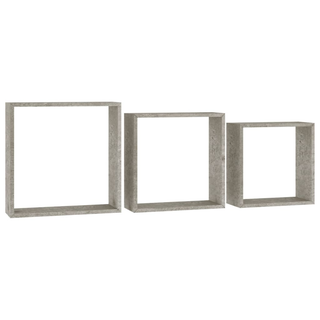 Wall Cube Shelves 3 pcs Concrete Grey - Giant Lobelia