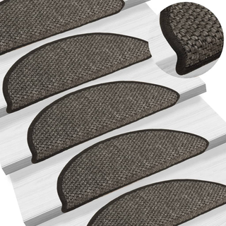 vidaXL Self-adhesive Stair Mats Sisal-Look 15 pcs 56x20 cm Anthracite - Giant Lobelia