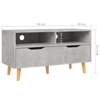 TV Cabinet Concrete Grey 90x40x48.5 cm Engineered Wood - Giant Lobelia