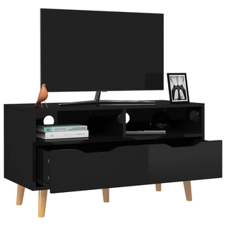 TV Cabinet High Gloss Black 90x40x48.5 cm Engineered Wood - Giant Lobelia