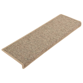 vidaXL Stair Mats Self-adhesive Sisal-Look 15 pcs 65x21x4 cm Dark Beige - Giant Lobelia