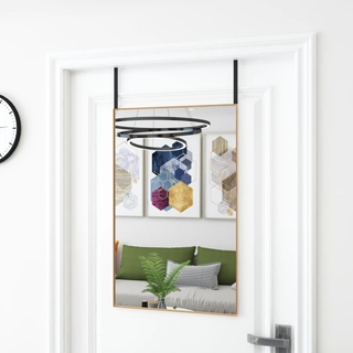 vidaXL Door Mirror Gold 50x80 cm Glass and Aluminium - Giant Lobelia