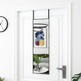 vidaXL Door Mirror Black 30x100 cm Glass and Aluminium - Giant Lobelia