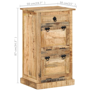 4-Layer Shoe Cabinet with Drawer Solid Rough Mango Wood - Giant Lobelia