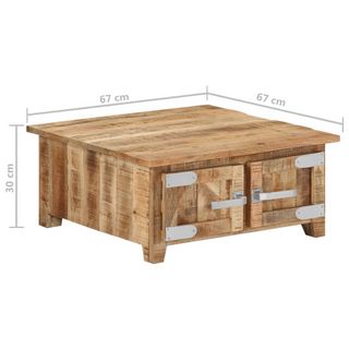 vidaXL Coffee Table 67x67x30 cm Solid Mango Wood - Giant Lobelia