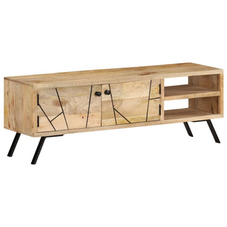 vidaXL TV Cabinet 110x30x40 cm Solid Mango Wood - Giant Lobelia