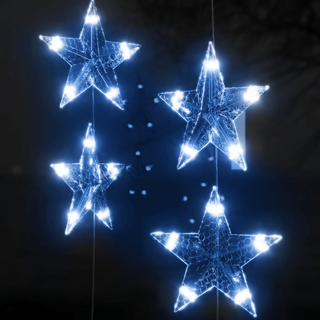 vidaXL LED Star Curtain Fairy Lights 200 LED Blue 8 Function - Giant Lobelia