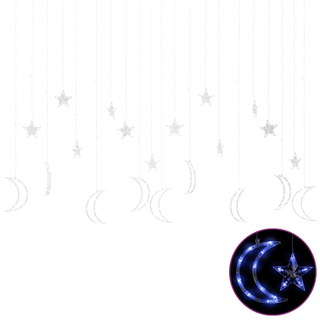 vidaXL Star and Moon Fairy Lights Remote Control 345 LED Blue - Giant Lobelia