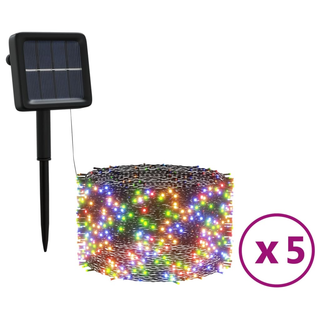 vidaXL Solar Fairy Lights 5 pcs 5x200 LED Colourful Indoor Outdoor - Giant Lobelia