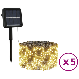 vidaXL Solar Fairy Lights 5 pcs 5x200 LED Warm White Indoor Outdoor - Giant Lobelia