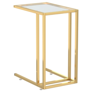 Computer Side Table Transparent 50x35x65 cm Tempered Glass - Giant Lobelia