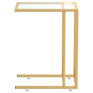 Computer Side Table Transparent 50x35x65 cm Tempered Glass - Giant Lobelia