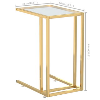 Computer Side Table Transparent 50x35x65 cm Tempered Glass - Giant Lobelia