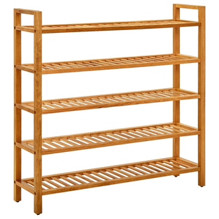 Shoe Rack with 5 Shelves 100x27x100 cm Solid Oak Wood - Giant Lobelia