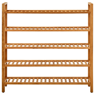 Shoe Rack with 5 Shelves 100x27x100 cm Solid Oak Wood - Giant Lobelia