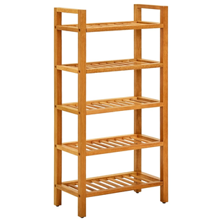 Shoe Rack with 5 Shelves 50x27x100 cm Solid Oak Wood - Giant Lobelia