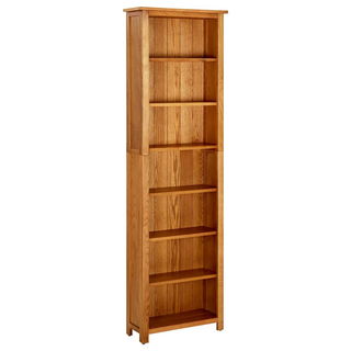 7-Tier Bookcase 60x22x200 cm Solid Oak Wood - Giant Lobelia