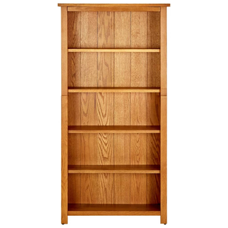 5-Tier Bookcase 70x22x140 cm Solid Oak Wood - Giant Lobelia