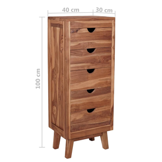 vidaXL Sideboard with 5 Drawers 40x30x100 cm Solid Teak Wood - Giant Lobelia