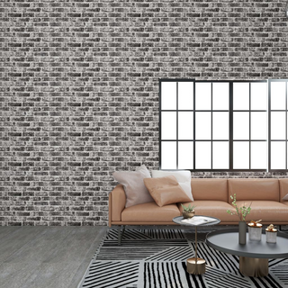 3D Wall Panels with Dark Grey Brick Design 10 pcs EPS - Giant Lobelia