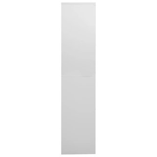 Office Cabinet Light Grey 90x40x180 cm Steel and Tempered Glass - Giant Lobelia