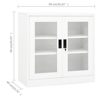 Office Cabinet White 90x40x90 cm Steel - Giant Lobelia