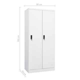 Wardrobe White 80x50x180 cm Steel - Giant Lobelia