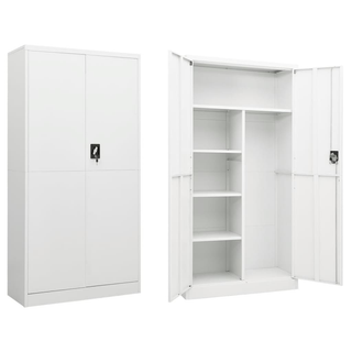 Locker Cabinet White 90x40x180 cm Steel - Giant Lobelia