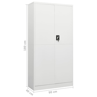 Locker Cabinet White 90x40x180 cm Steel - Giant Lobelia