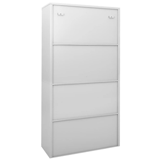 Office Cabinet with Sliding Door Light Grey 90x40x180 cm Steel - Giant Lobelia