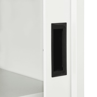 Sliding Door Cabinet White 90x40x90 cm Steel - Giant Lobelia