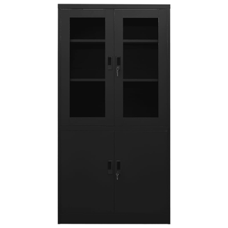 Office Cabinet Black 90x40x180 cm Steel - Giant Lobelia