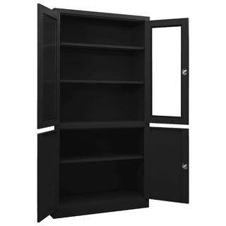 Office Cabinet Black 90x40x180 cm Steel - Giant Lobelia