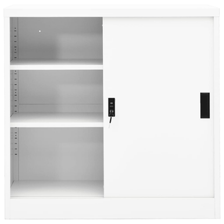 Office Cabinet with Sliding Door White 90x40x90 cm Steel - Giant Lobelia