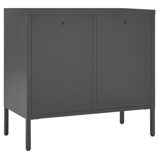 vidaXL Sideboard Anthracite 75x35x70 cm Steel and Tempered Glass - Giant Lobelia