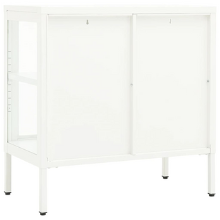 vidaXL Sideboard White 70x35x70 cm Steel and Glass - Giant Lobelia