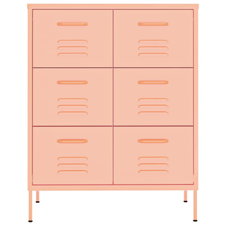 vidaXL Drawer Cabinet Pink 80x35x101.5 cm Steel - Giant Lobelia