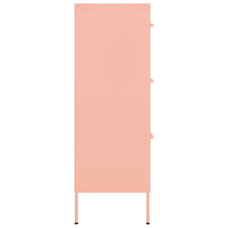 vidaXL Drawer Cabinet Pink 80x35x101.5 cm Steel - Giant Lobelia