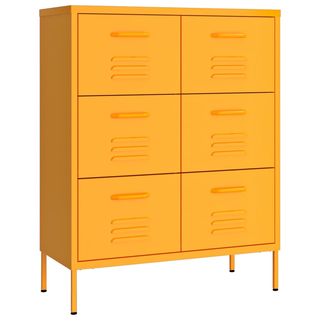 vidaXL Drawer Cabinet Mustard Yellow 80x35x101.5 cm Steel - Giant Lobelia