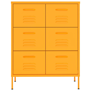 vidaXL Drawer Cabinet Mustard Yellow 80x35x101.5 cm Steel - Giant Lobelia