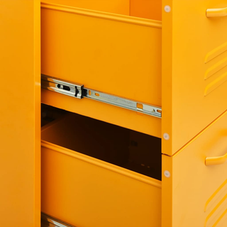 vidaXL Drawer Cabinet Mustard Yellow 80x35x101.5 cm Steel - Giant Lobelia