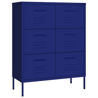 vidaXL Drawer Cabinet Navy Blue 80x35x101.5 cm Steel - Giant Lobelia