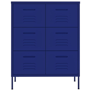 vidaXL Drawer Cabinet Navy Blue 80x35x101.5 cm Steel - Giant Lobelia