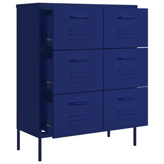 vidaXL Drawer Cabinet Navy Blue 80x35x101.5 cm Steel - Giant Lobelia