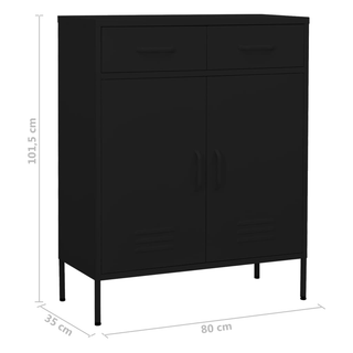 Storage Cabinet Black 80x35x101.5 cm Steel - Giant Lobelia