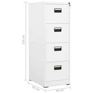 vidaXL Filing Cabinet White 46x62x133 cm Steel - Giant Lobelia