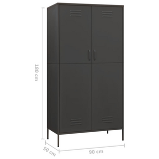 Wardrobe Anthracite 90x50x180 cm Steel - Giant Lobelia