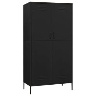 Wardrobe Black 90x50x180 cm Steel - Giant Lobelia