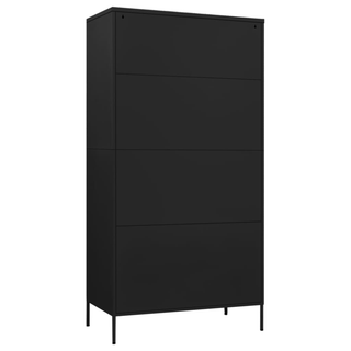 Wardrobe Black 90x50x180 cm Steel - Giant Lobelia