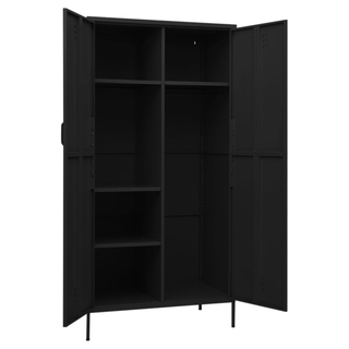 Wardrobe Black 90x50x180 cm Steel - Giant Lobelia